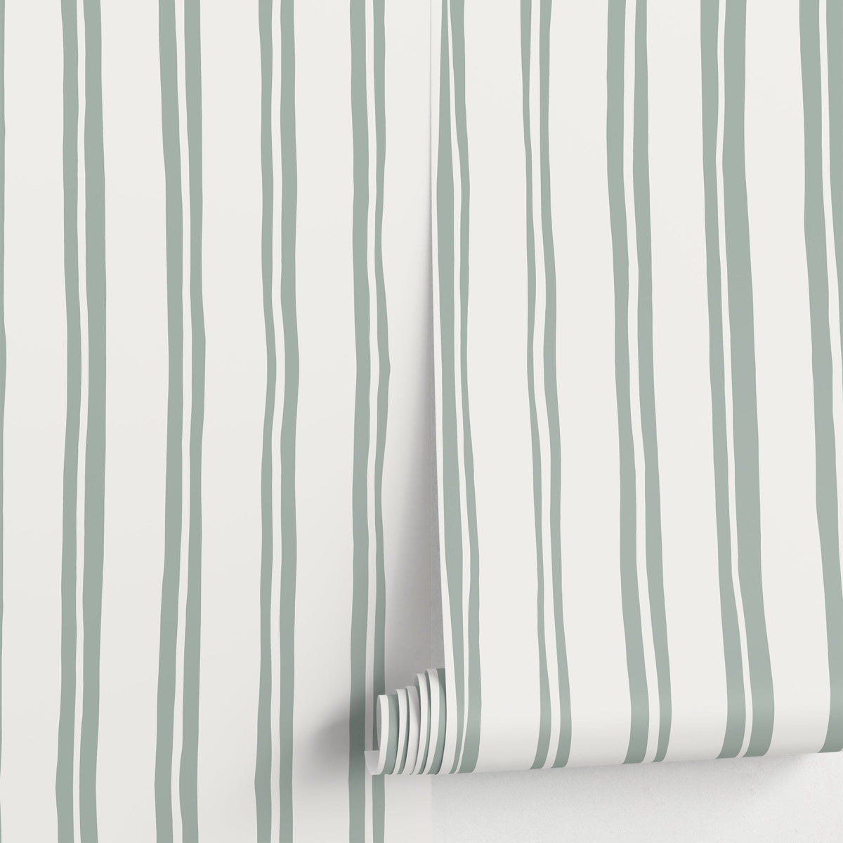 Light Green Lines Wallpaper Boho Striped Wallpaper Peel and Stick and Traditional Wallpaper - D764 - WallTrend