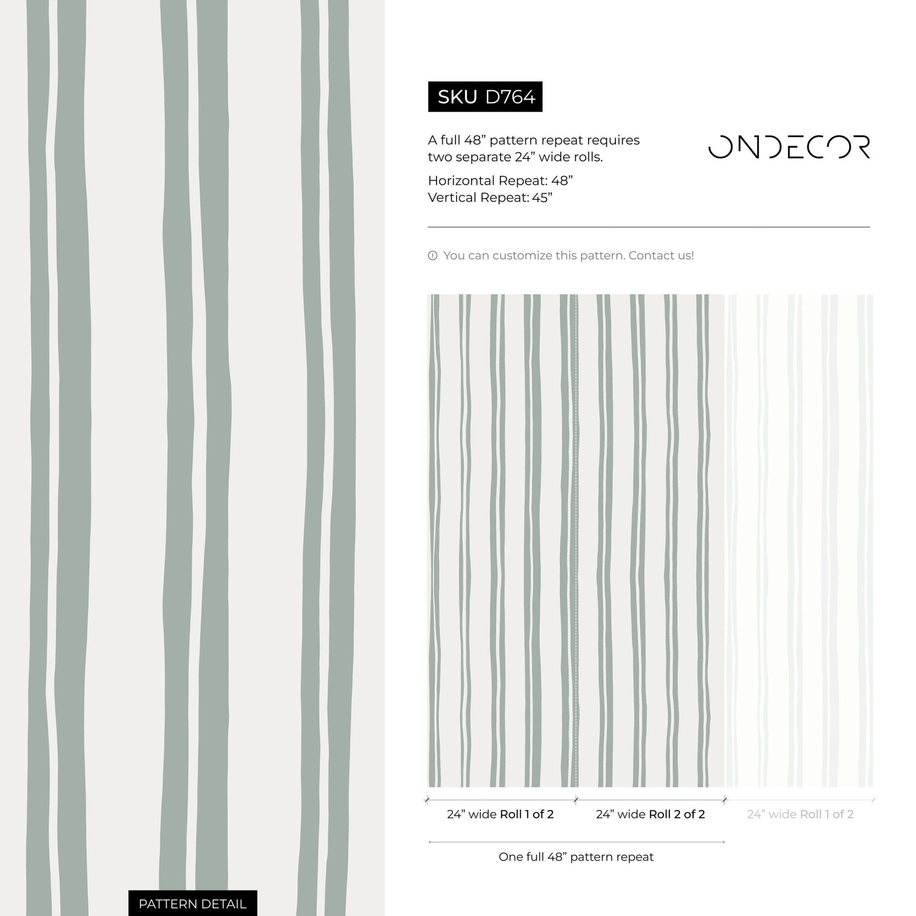 Light Green Lines Wallpaper Boho Striped Wallpaper Peel and Stick and Traditional Wallpaper - D764 - WallTrend