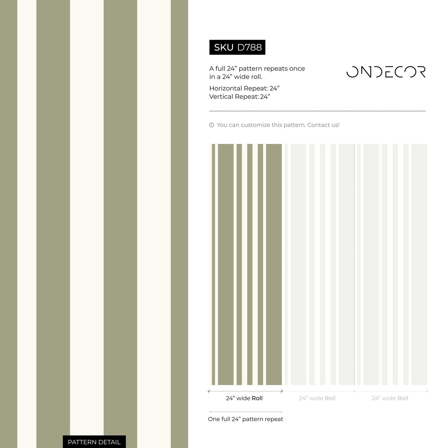 Light Green Striped Wallpaper Modern Wallpaper Peel and Stick and Traditional Wallpaper - D788 - WallTrend