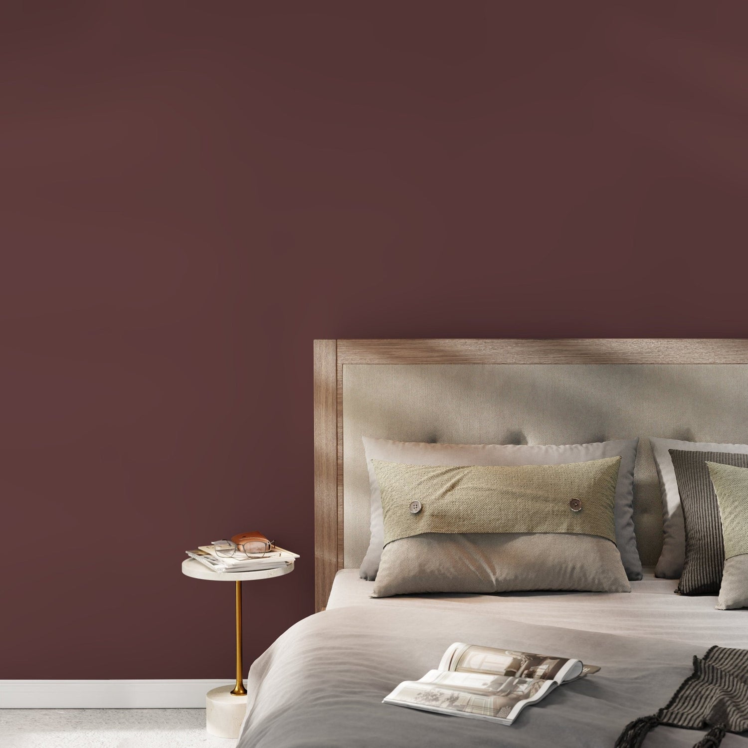 Liver Chestnut Wallpaper / Solid Color / Peel and Stick Wallpaper Removable Wallpaper Home Decor Wall Art Wall Decor Room Decor - D465 - WallTrend
