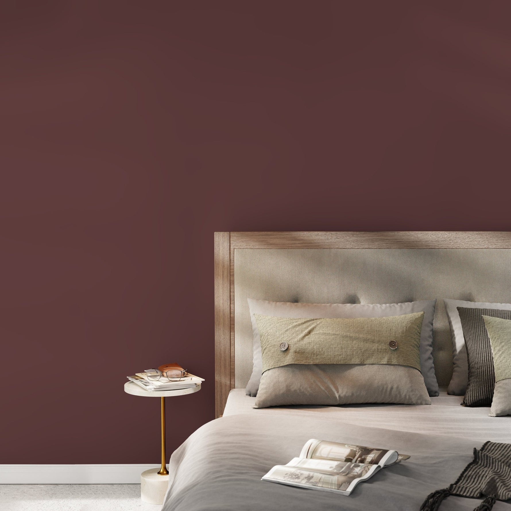 Liver Chestnut Wallpaper / Solid Color / Peel and Stick Wallpaper Removable Wallpaper Home Decor Wall Art Wall Decor Room Decor - D465 - WallTrend