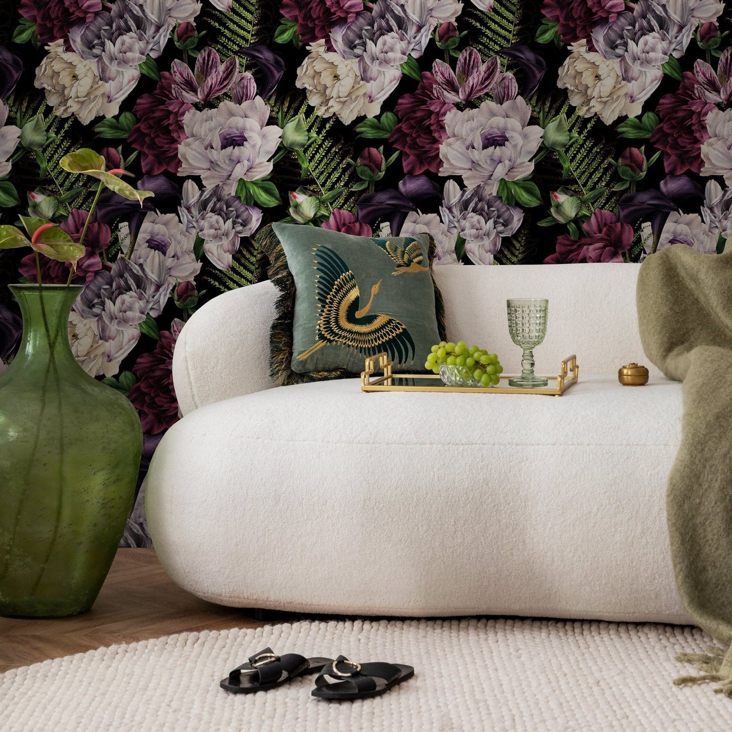 Lush Floral Tapestry Wallpaper - A851 - WallTrend