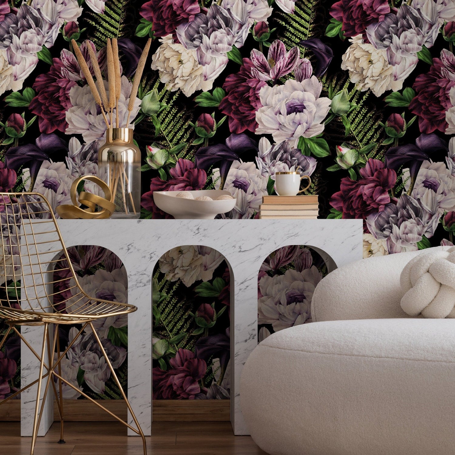 Lush Floral Tapestry Wallpaper - A851 - WallTrend