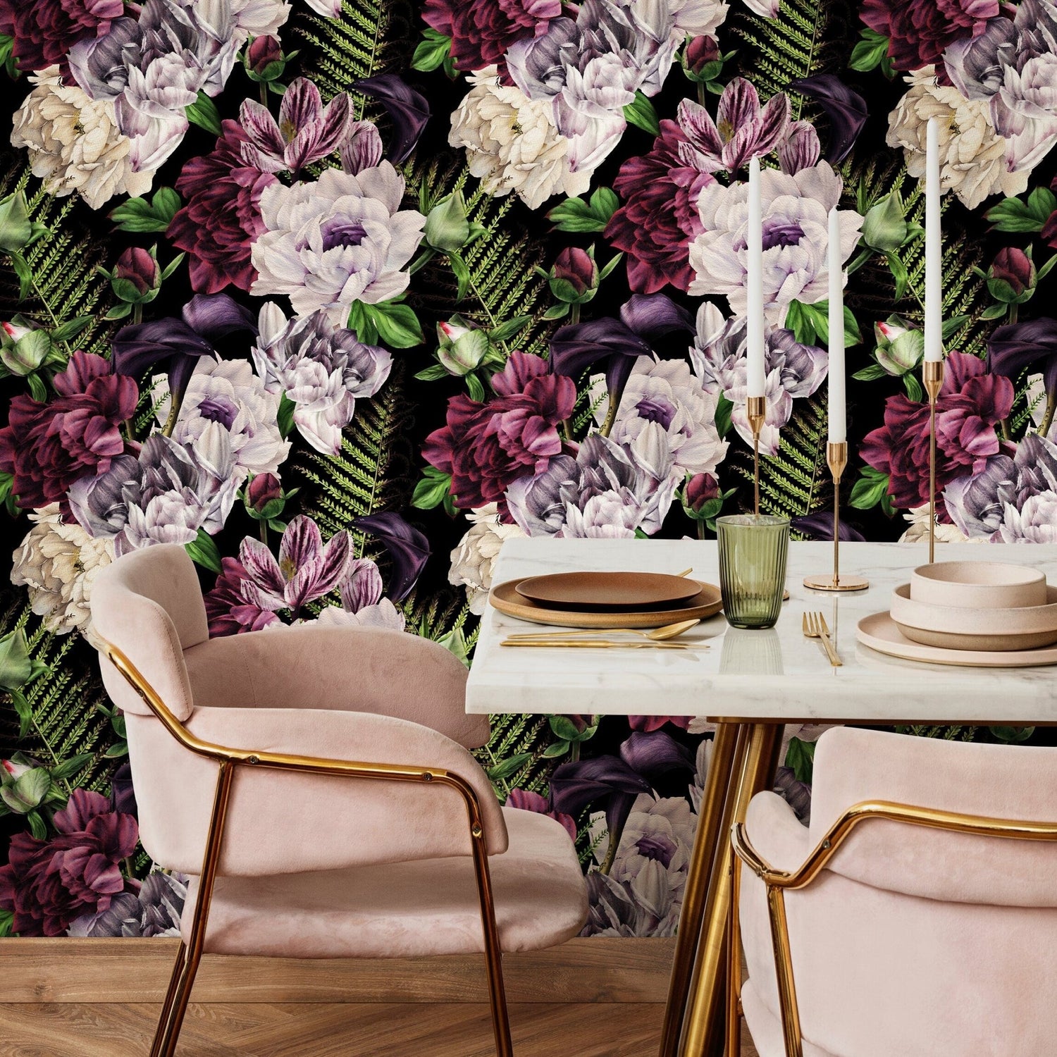 Lush Floral Tapestry Wallpaper - A851 - WallTrend