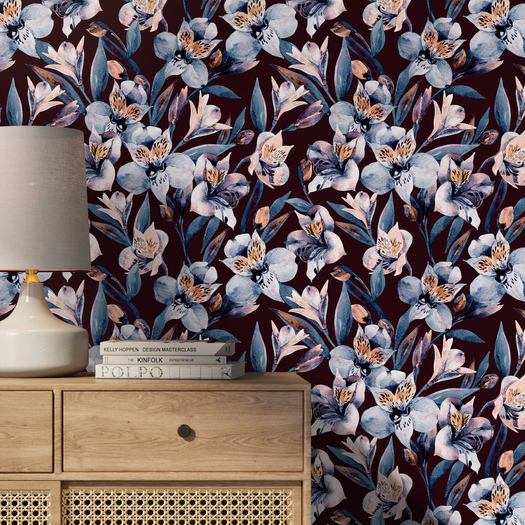 Lush Midnight Florals Wallpaper - A942 - WallTrend