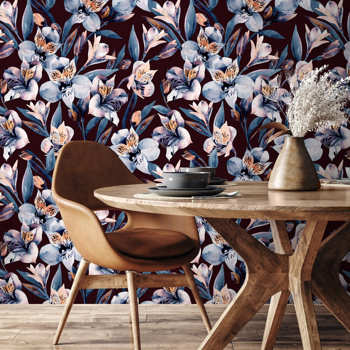 Lush Midnight Florals Wallpaper - A942 - WallTrend