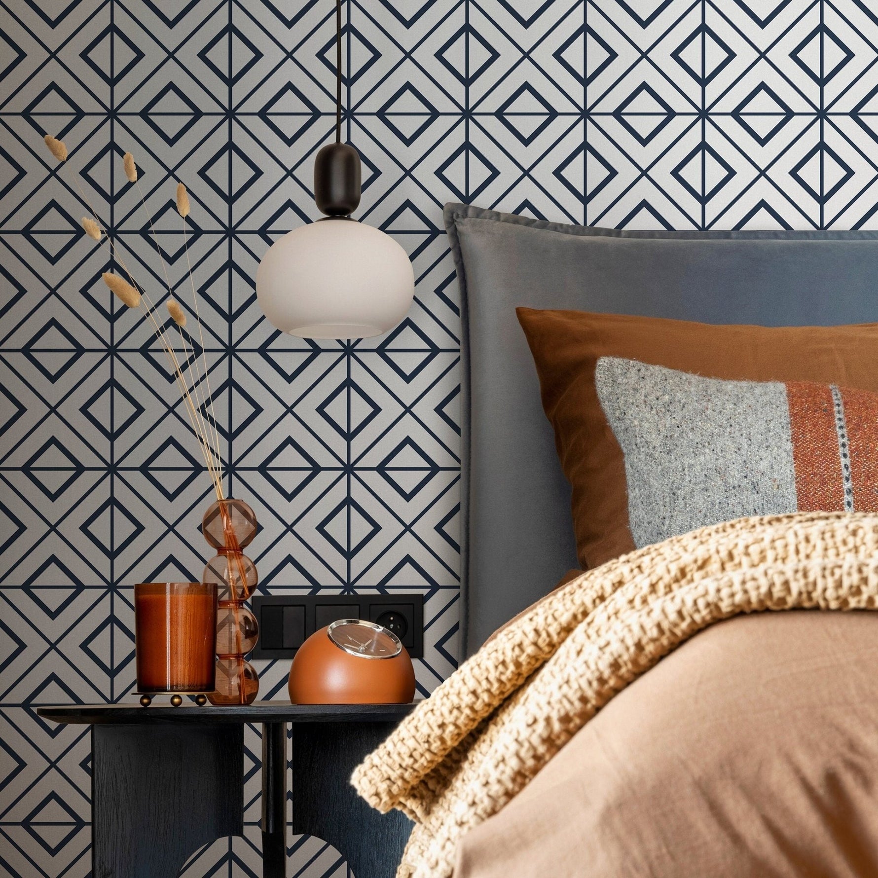 Minimal Wallpaper Removable Wallpaper Peel and Stick Wallpaper Wall Paper Wall Mural - Black and White Minimal Wallpaper - B102 - WallTrend
