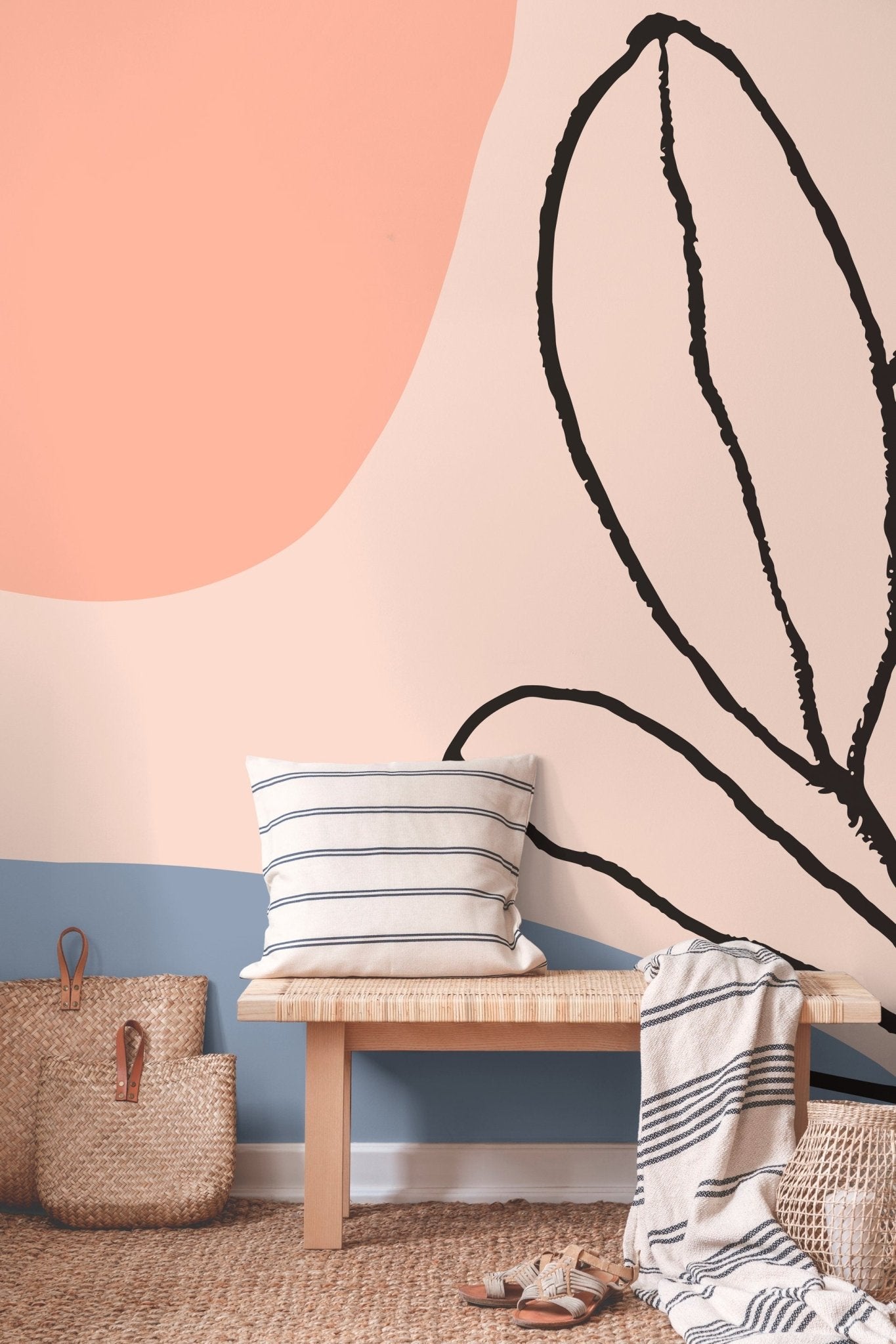 Minimalist Botanical Illustration Wallpaper - B457 - WallTrend