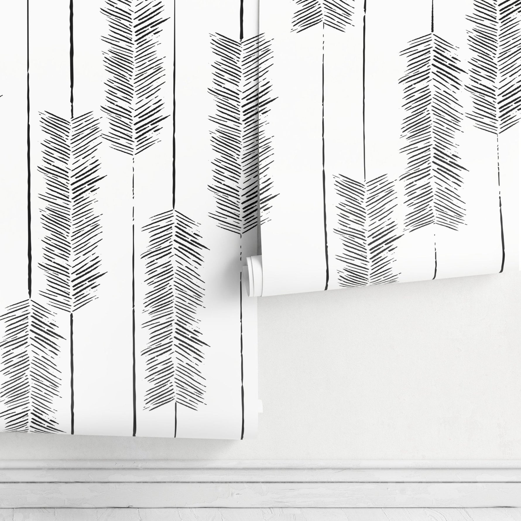 Minimalist Feather Pattern Wallpaper - C520 - WallTrend