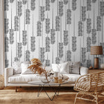 Minimalist Feather Pattern Wallpaper - C520 - WallTrend