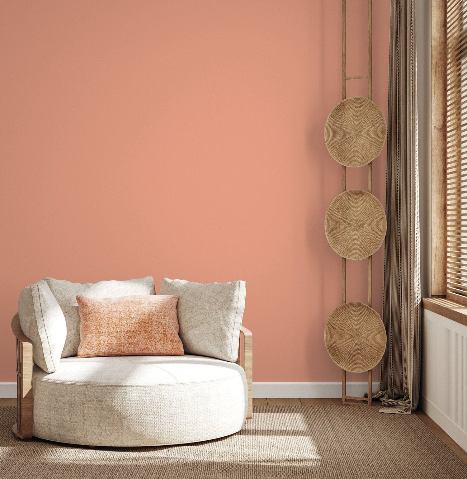 Minimalist Peach Wallpaper - D461 - WallTrend