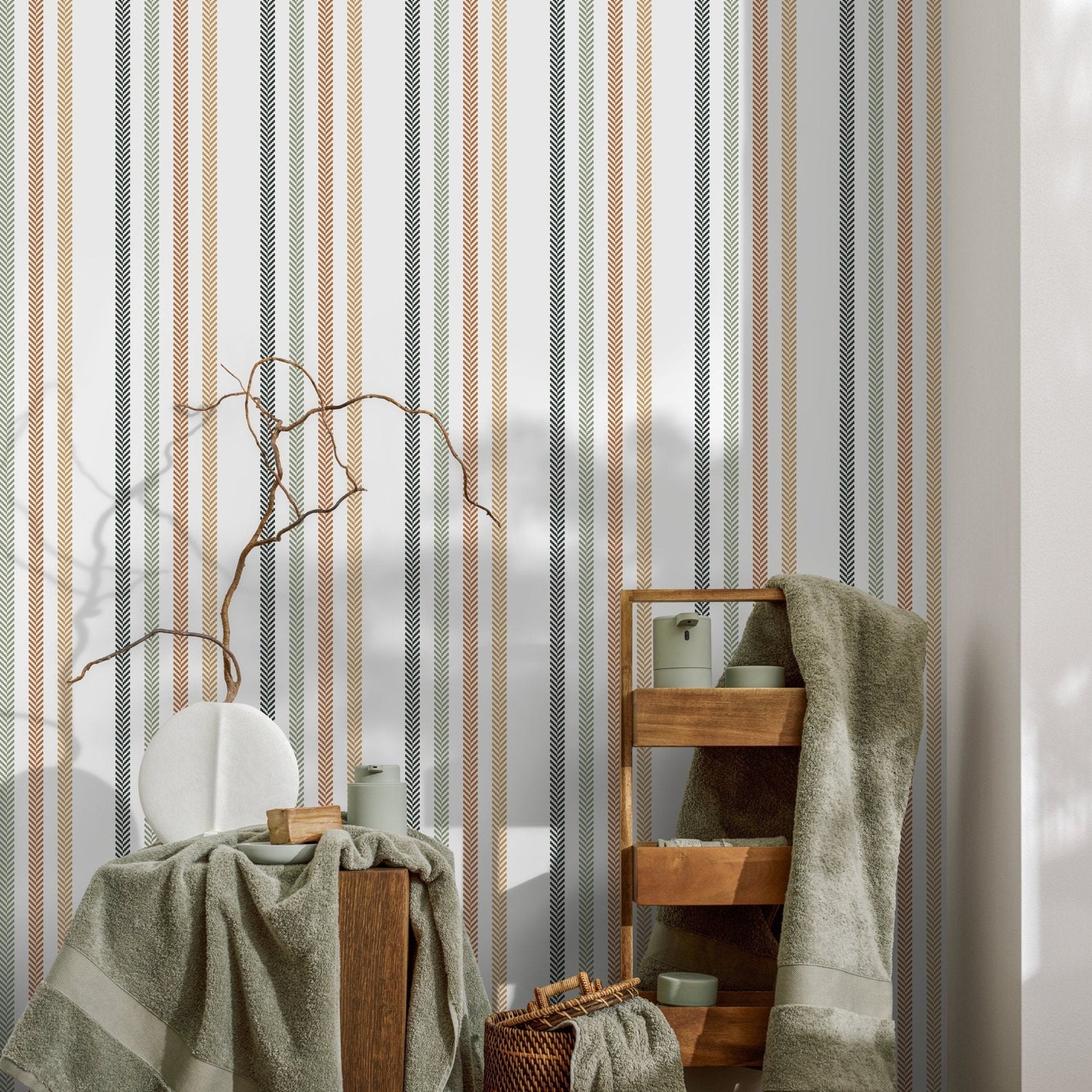 Minimalist Striped Wallpaper Farmhouse Wallpaper Peel and Stick and Traditional Wallpaper - D778 - WallTrend