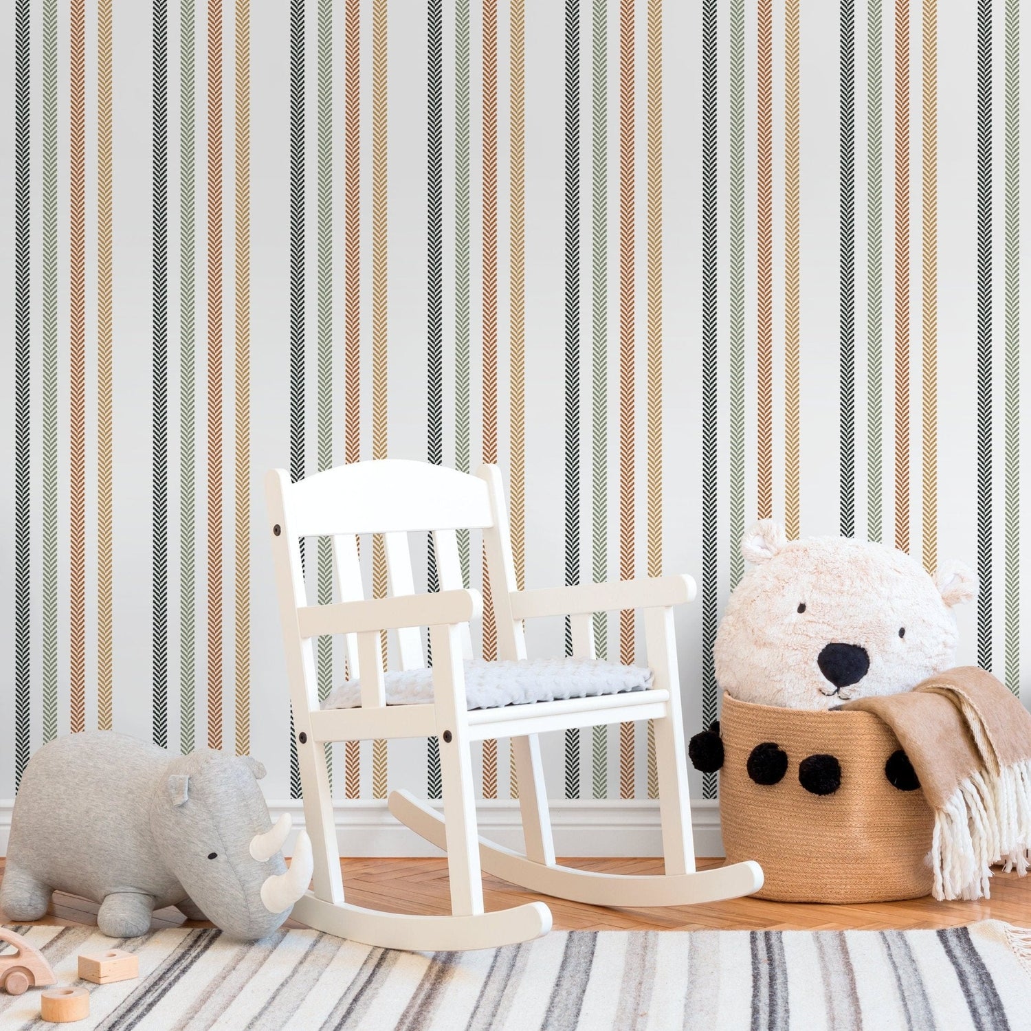 Minimalist Striped Wallpaper Farmhouse Wallpaper Peel and Stick and Traditional Wallpaper - D778 - WallTrend