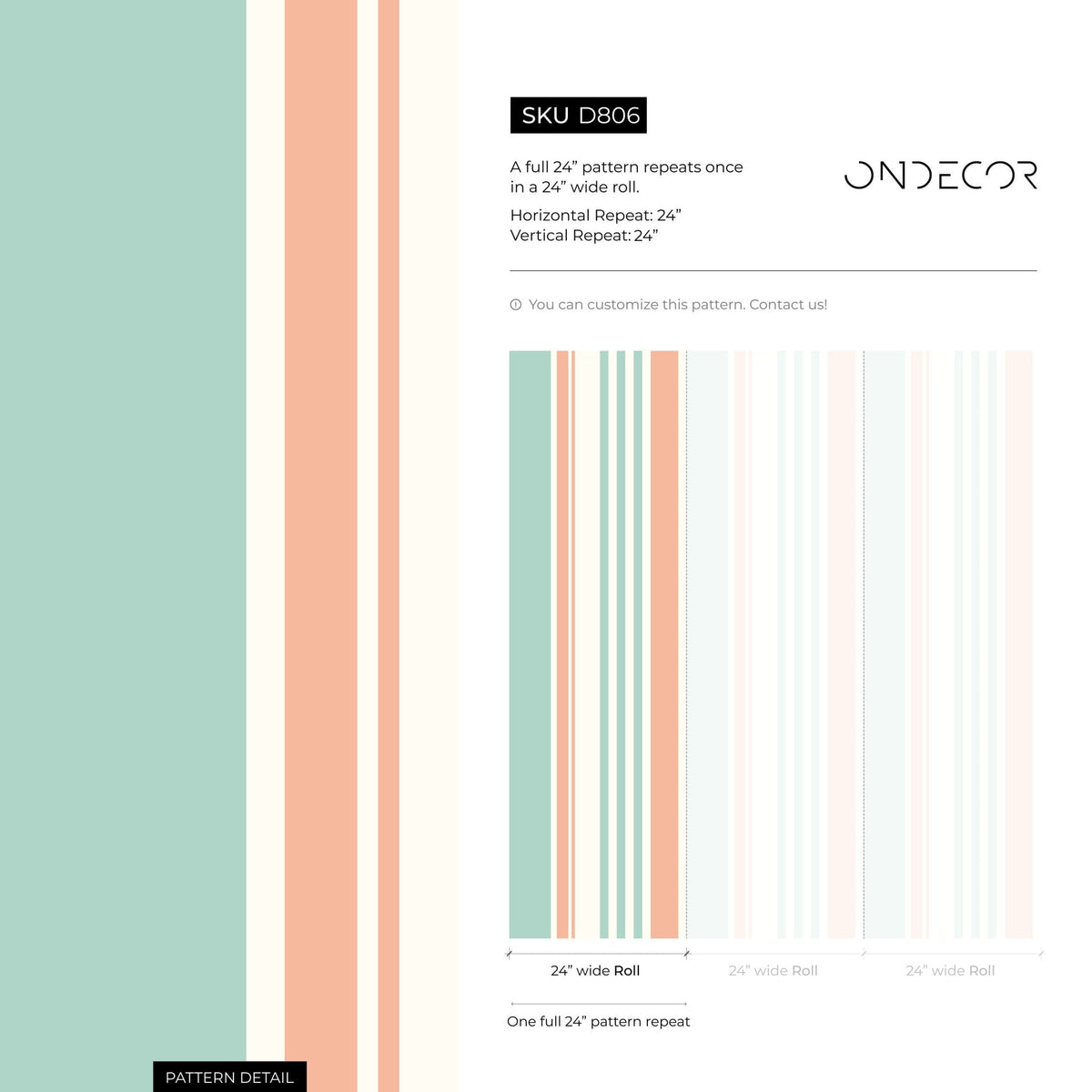 Minimalist Striped Wallpaper Pink and Light Blue Wallpaper Peel and Stick and Traditional Wallpaper - D806 - WallTrend