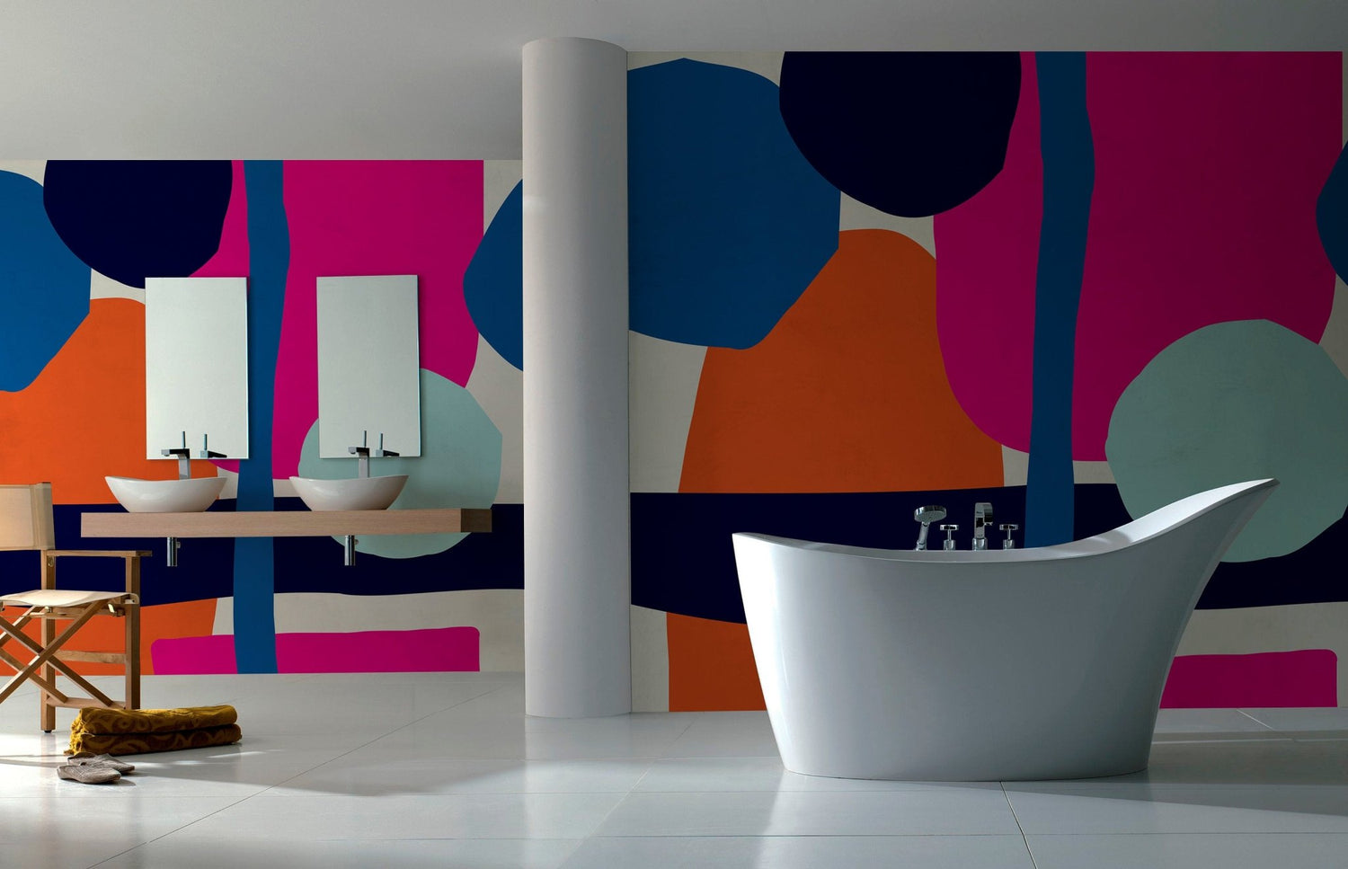 Modern Abstract Shapes Wallpaper - B433 - WallTrend