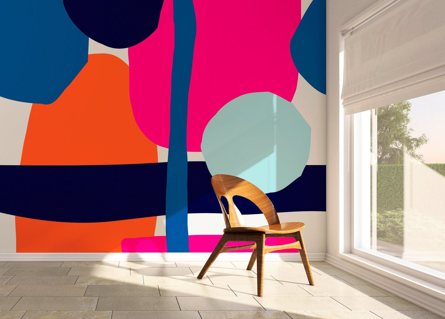 Modern Abstract Shapes Wallpaper - B433 - WallTrend
