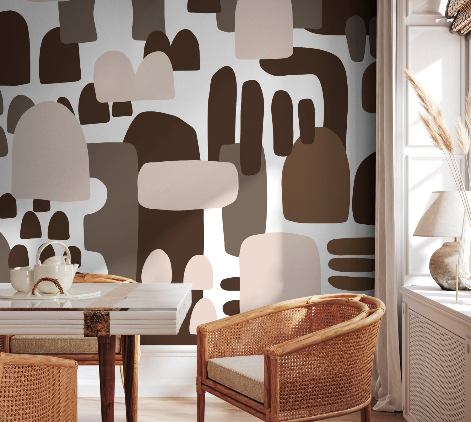 Modern Abstract Shapes Wallpaper - X147 - WallTrend
