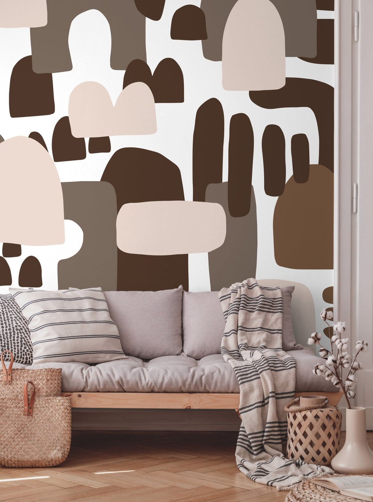 Modern Abstract Shapes Wallpaper - X147 - WallTrend