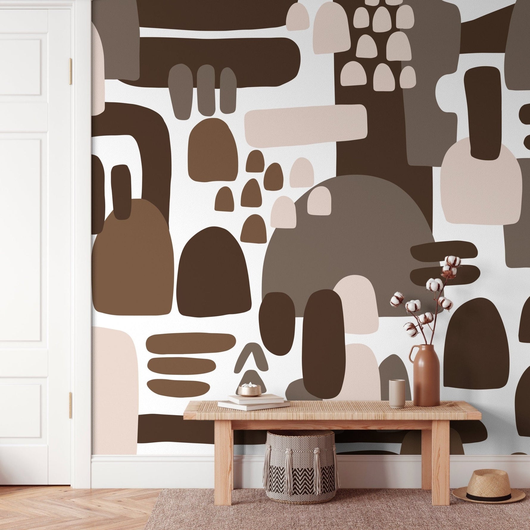 Modern Abstract Shapes Wallpaper - X147 - WallTrend