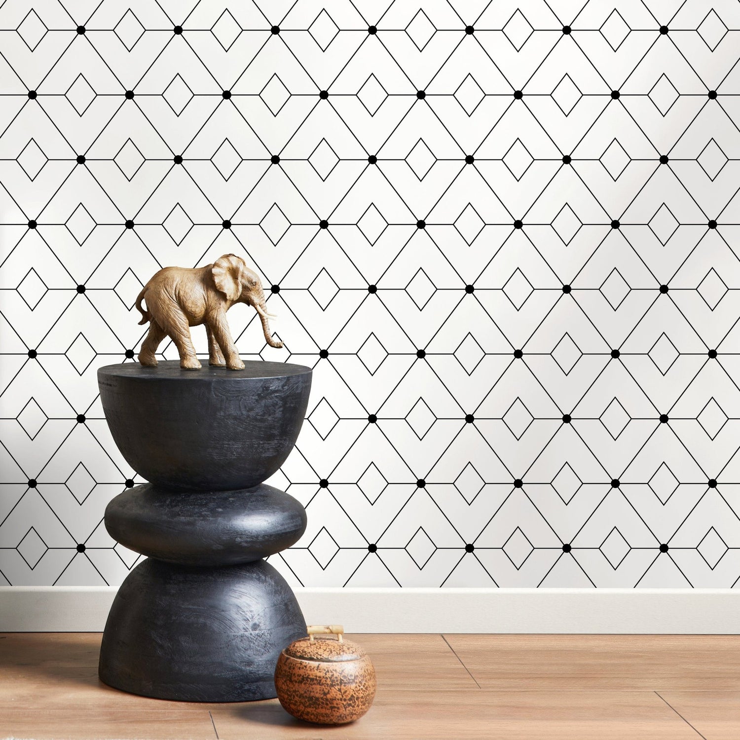 Modern Black and White Wallpaper Minimalist Wallpaper Peel and Stick and Traditional Wallpaper - B106 - WallTrend