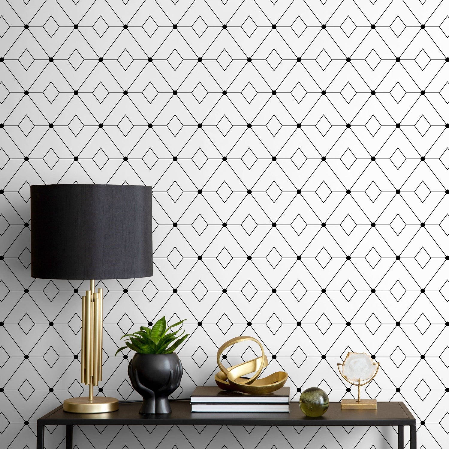 Modern Black and White Wallpaper Minimalist Wallpaper Peel and Stick and Traditional Wallpaper - B106 - WallTrend