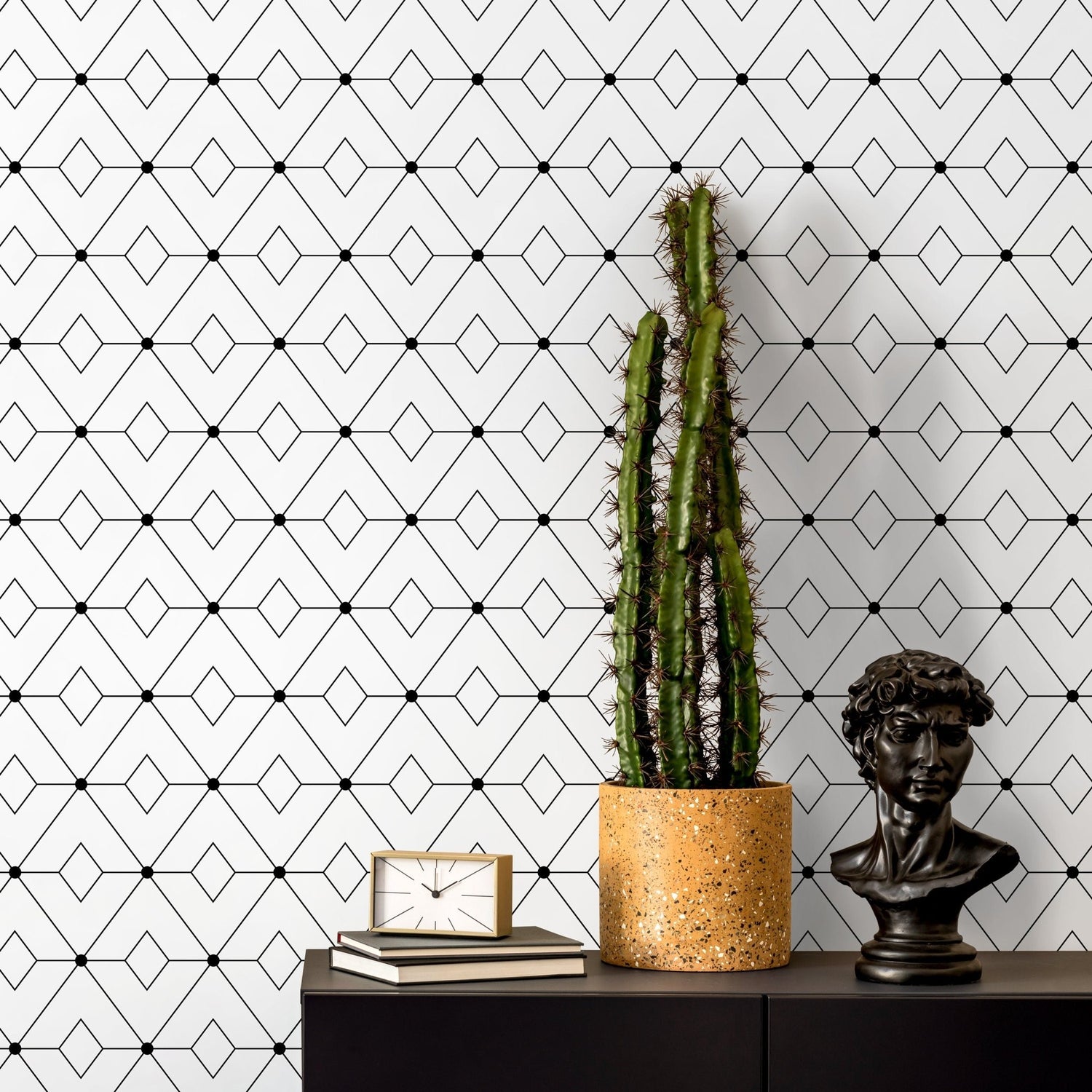 Modern Black and White Wallpaper Minimalist Wallpaper Peel and Stick and Traditional Wallpaper - B106 - WallTrend