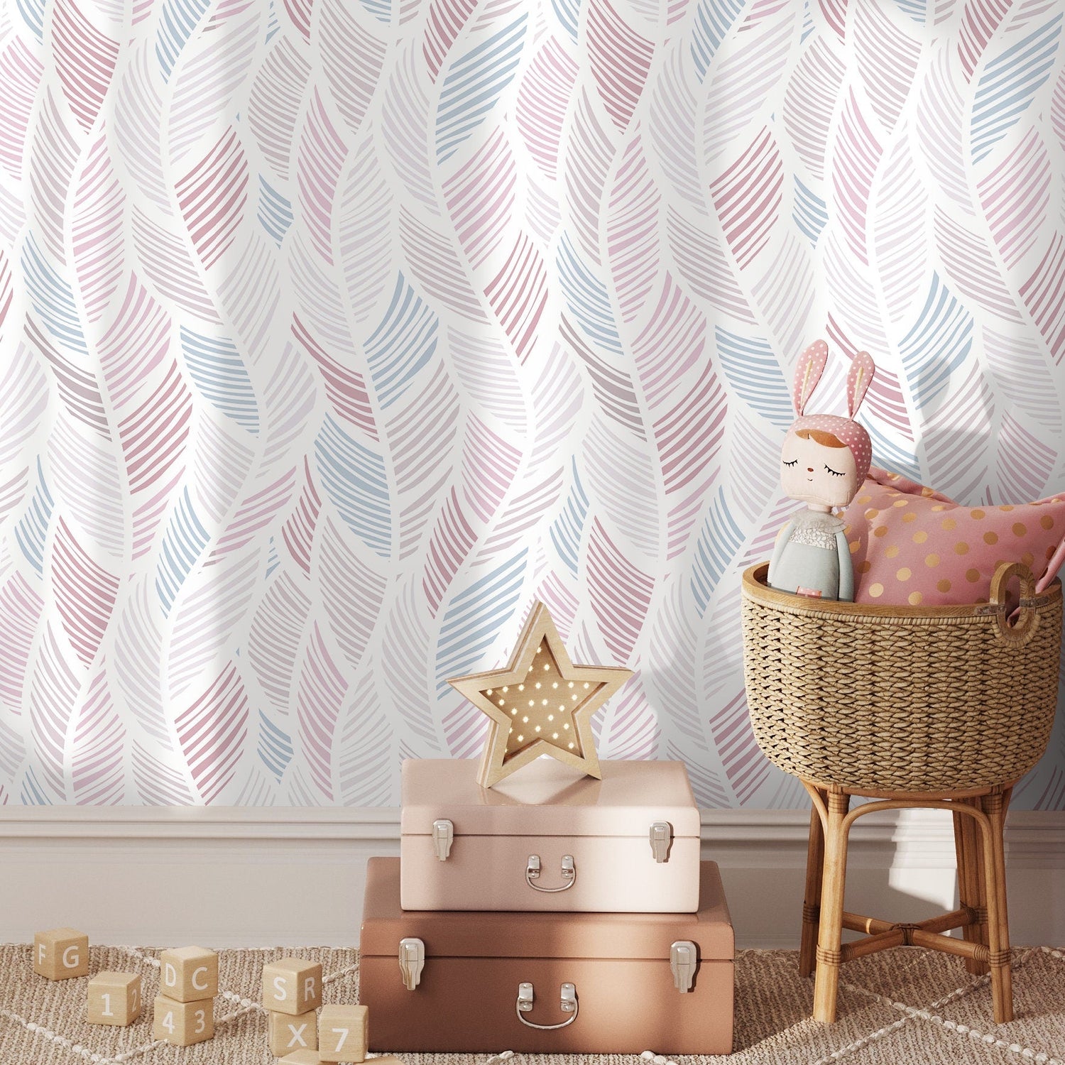 Modern Brushstroke Foliage Wallpaper - A062 - WallTrend