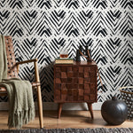 Modern Brushstrokes Chevron Wallpaper - A953 - WallTrend