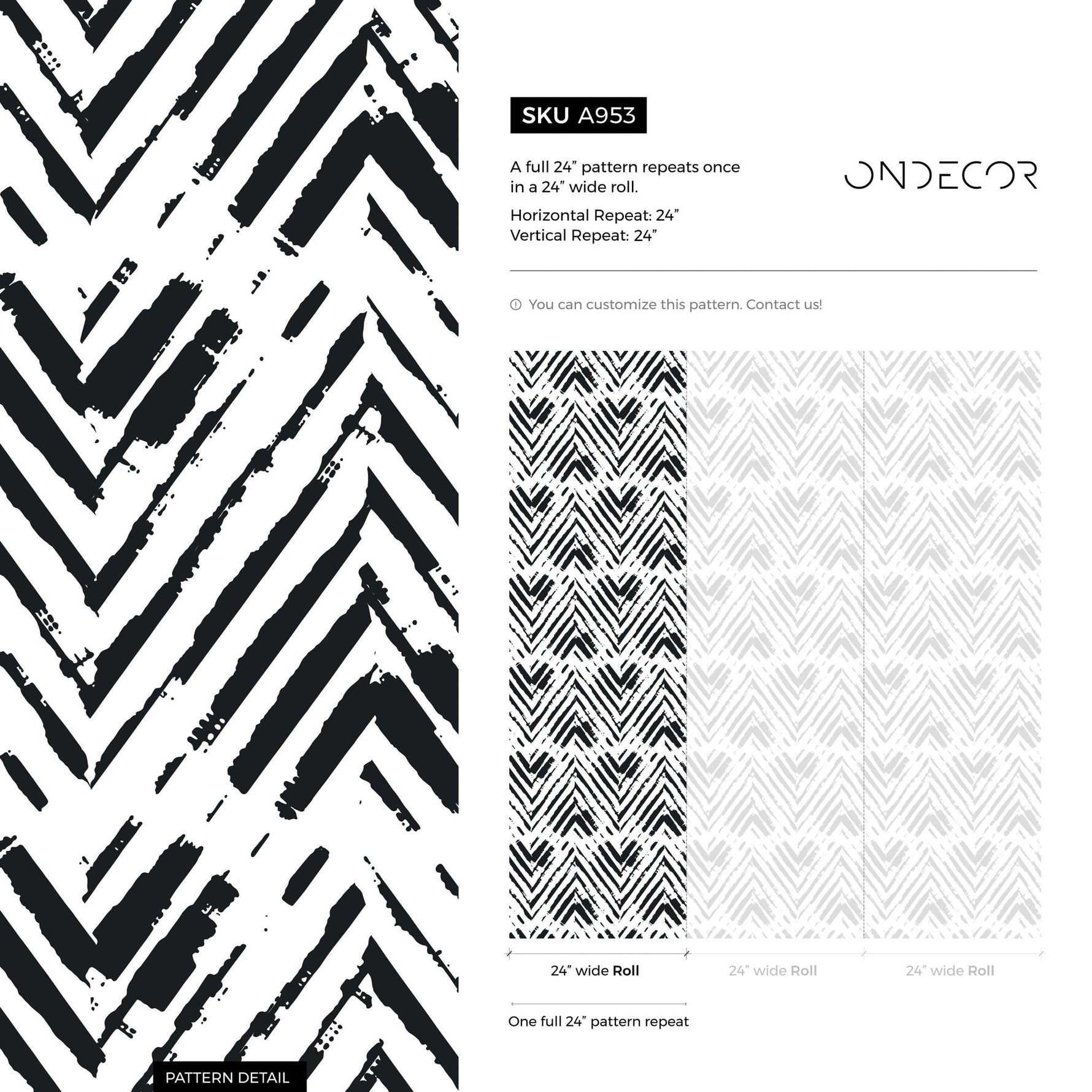 Modern Brushstrokes Chevron Wallpaper - A953 - WallTrend