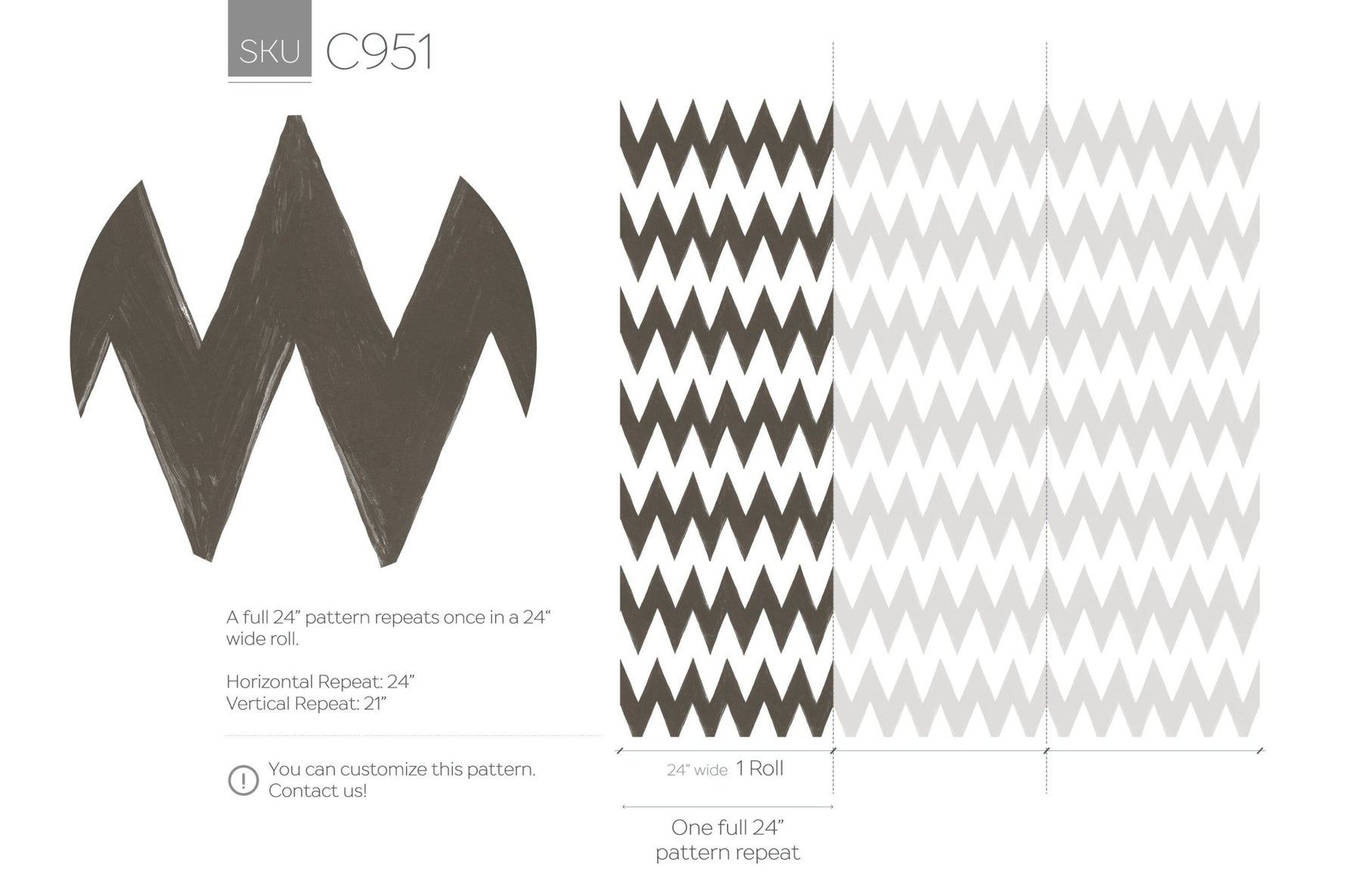 Modern Chevron Zigzag Wallpaper - C951 - WallTrend