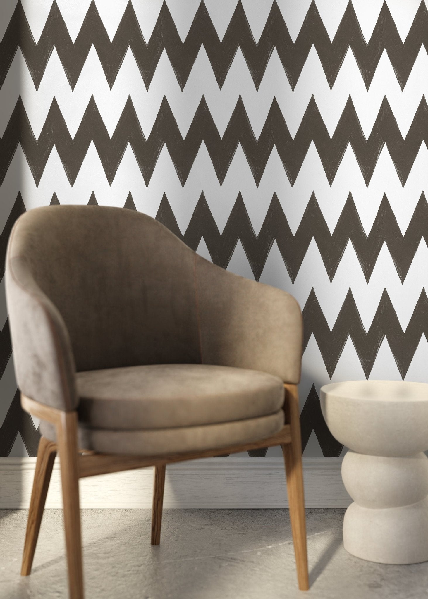 Modern Chevron Zigzag Wallpaper - C951 - WallTrend