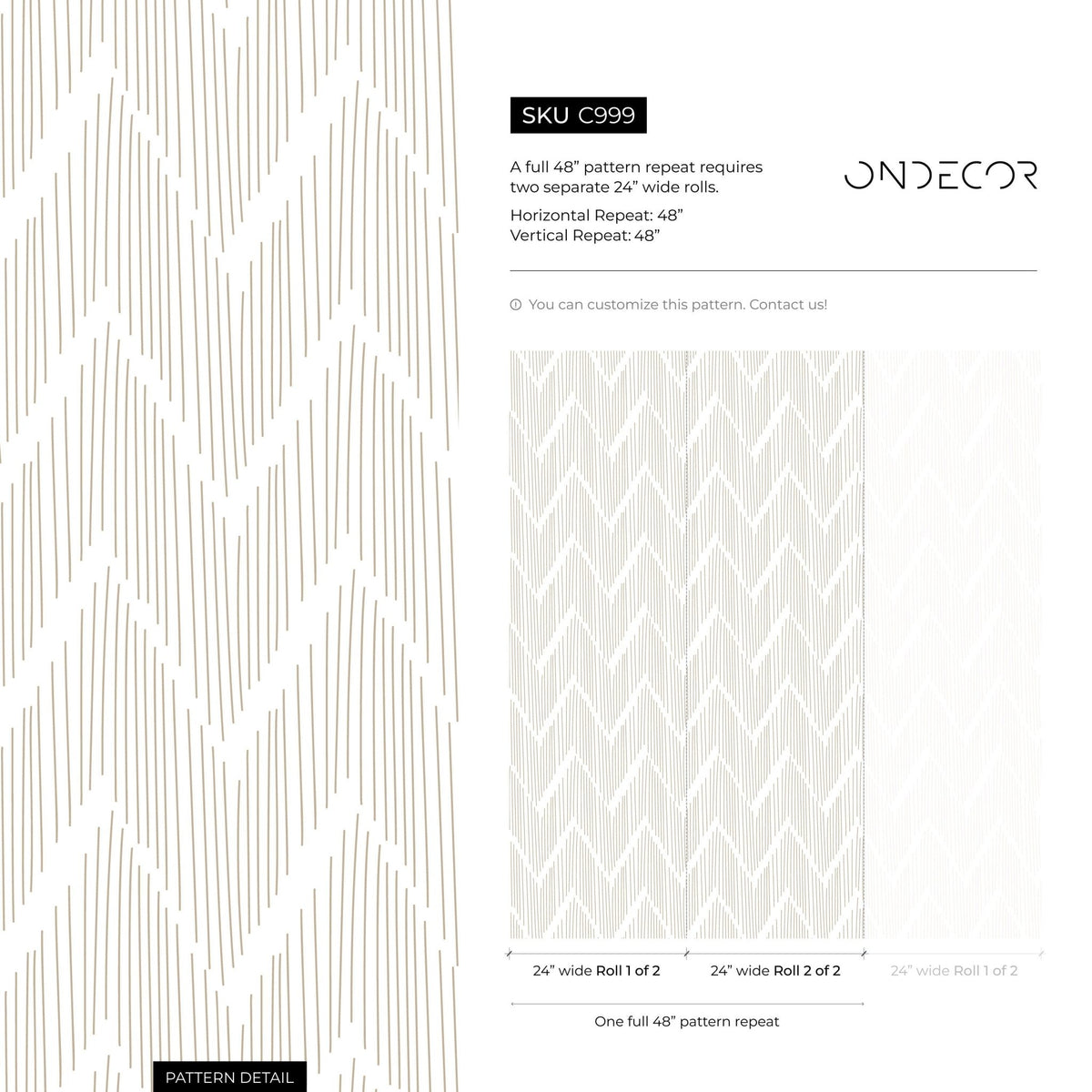 Modern Chevron Zigzag Wallpaper - C999 - WallTrend