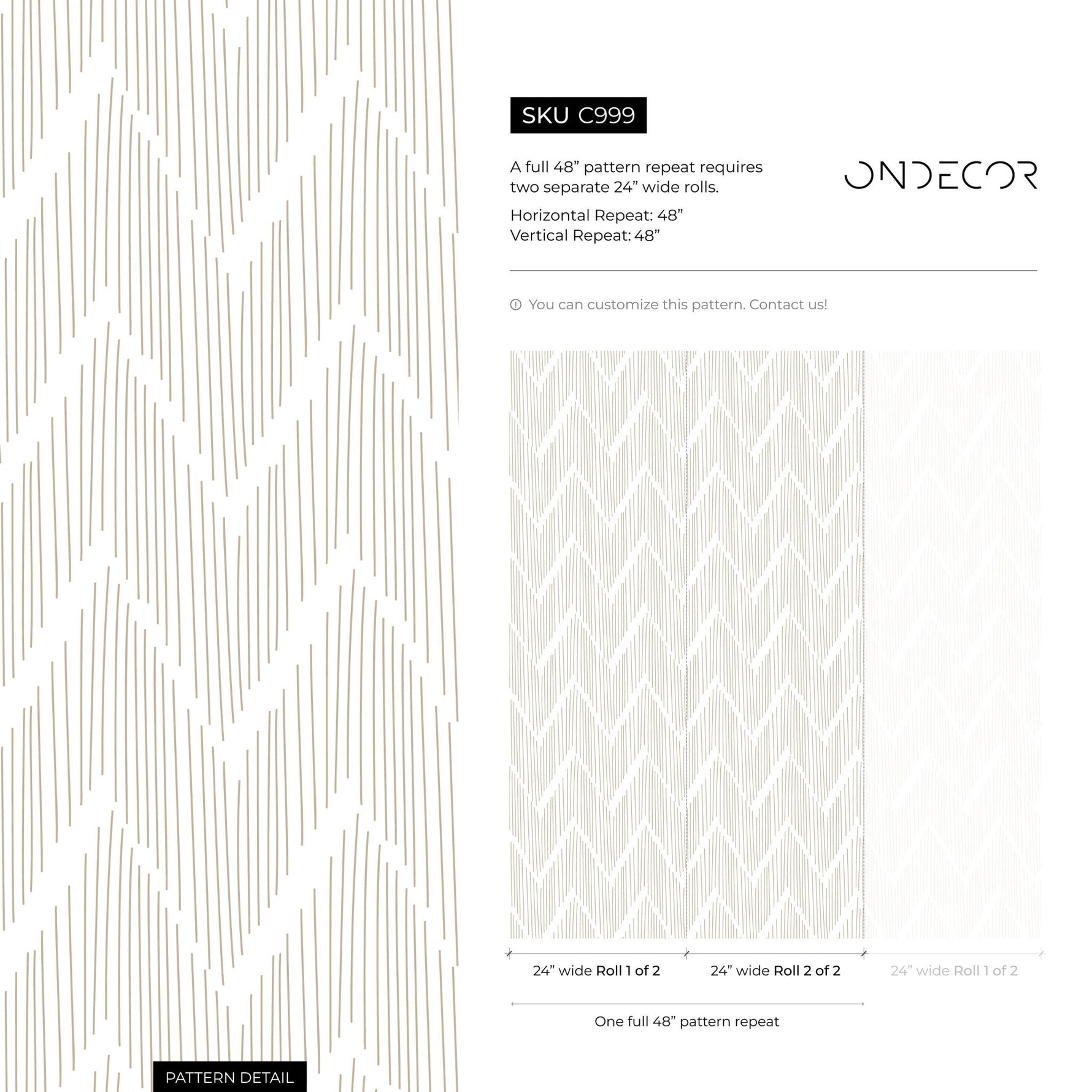 Modern Chevron Zigzag Wallpaper - C999 - WallTrend