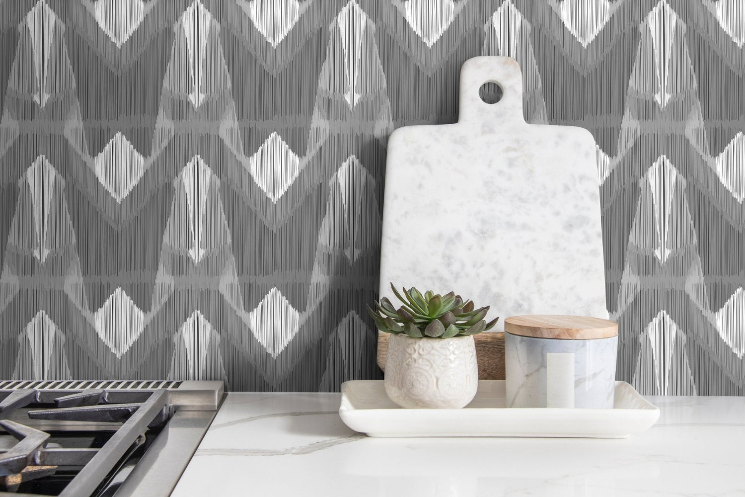 Modern Geometric Chevron Wallpaper - C816 - WallTrend