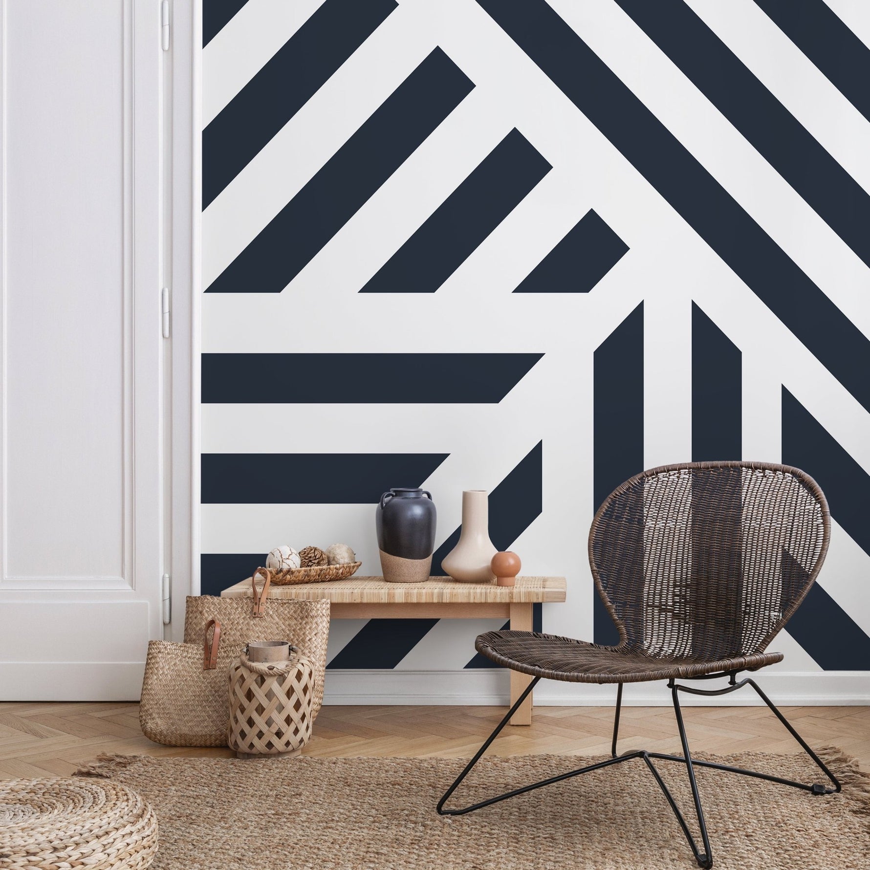 Modern Geometric Maze Wallpaper - D731 - WallTrend