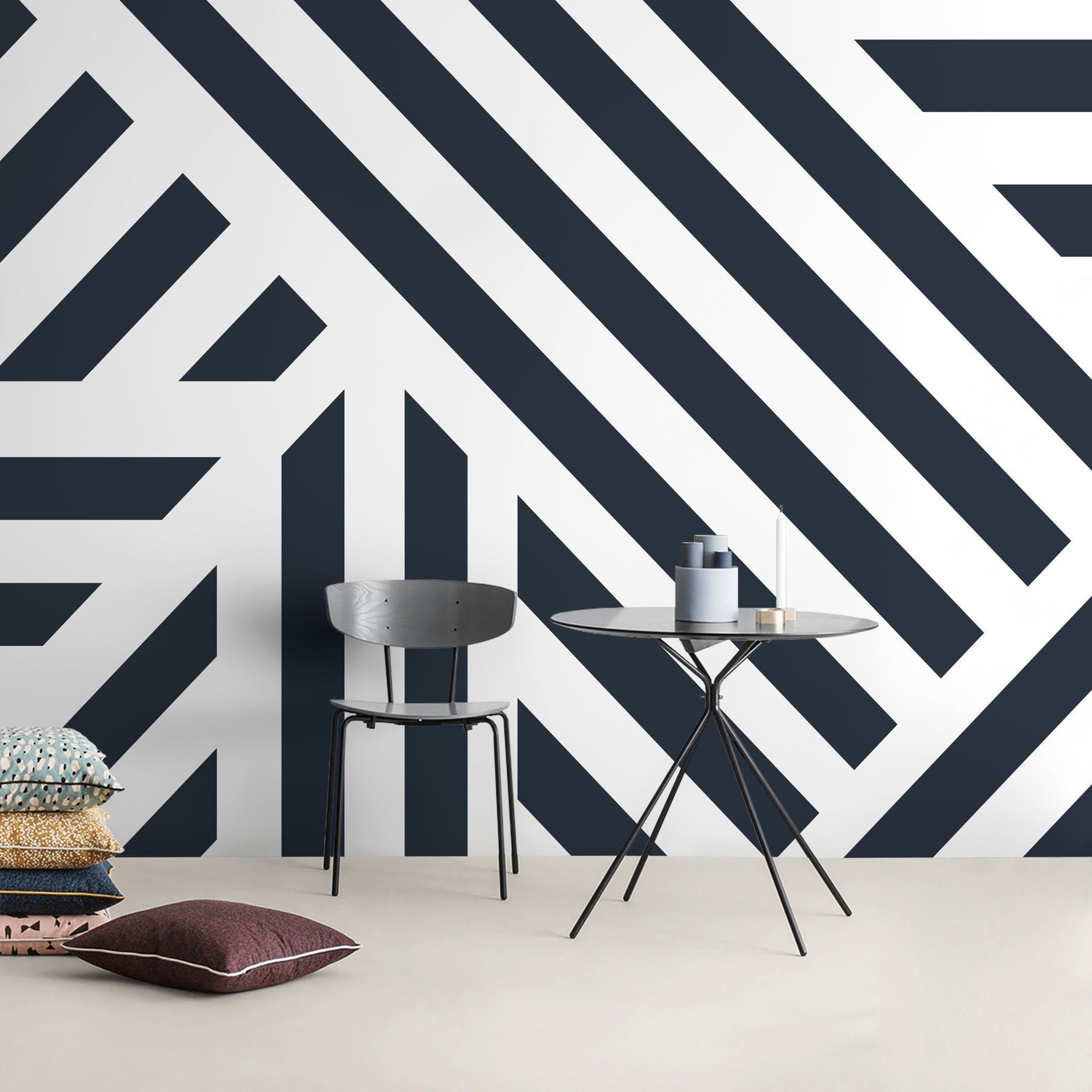 Modern Geometric Maze Wallpaper - D731 - WallTrend