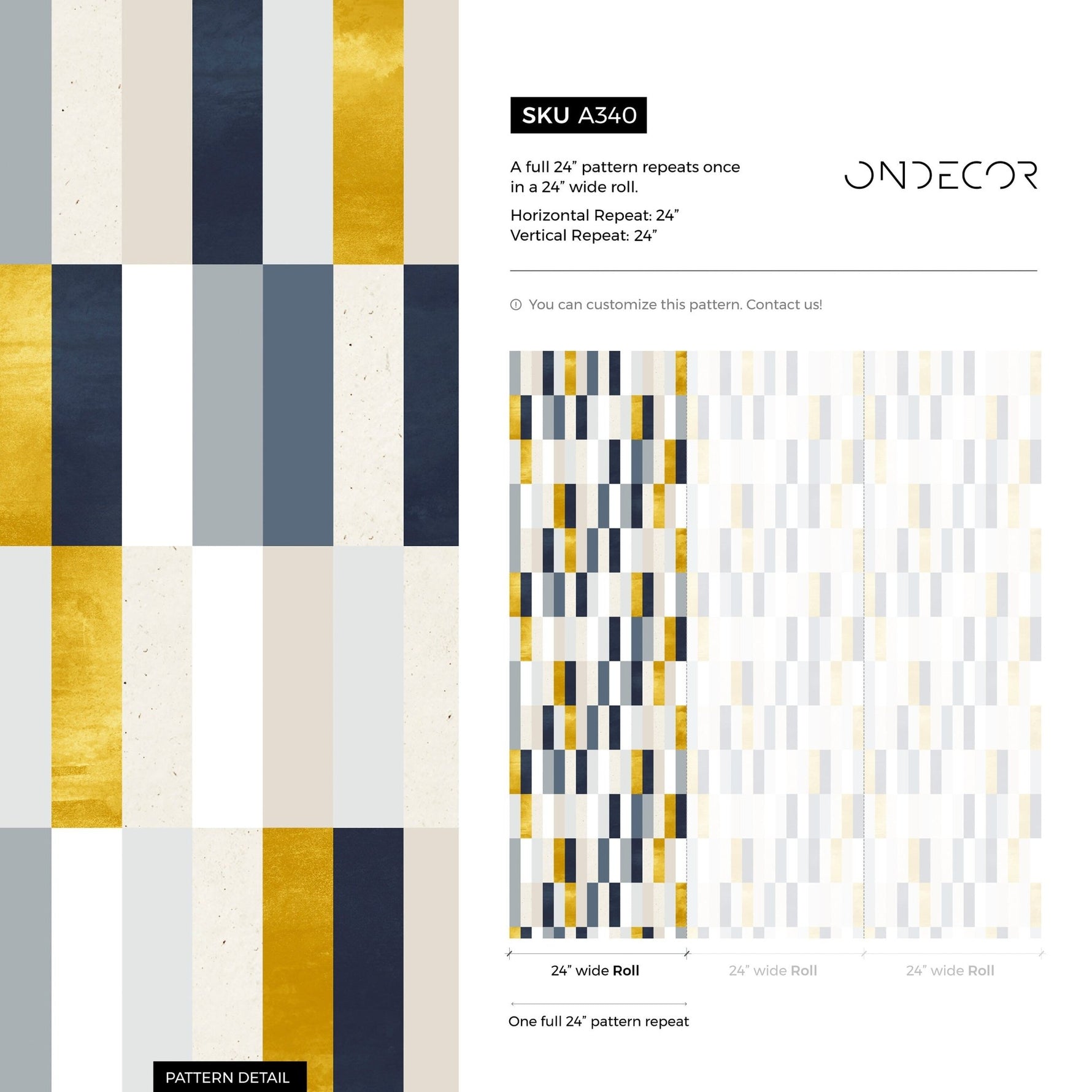 Modern Gold Stripes Wallpaper - A340 - WallTrend