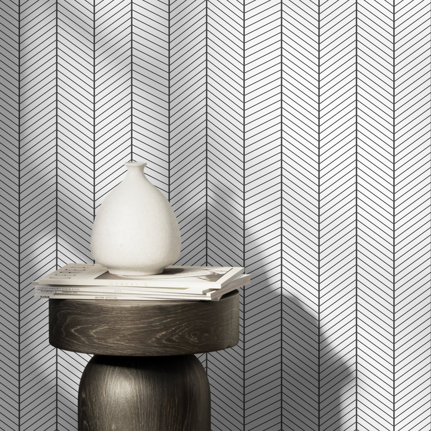 Modern Herringbone Pattern Wallpaper - B274 - WallTrend