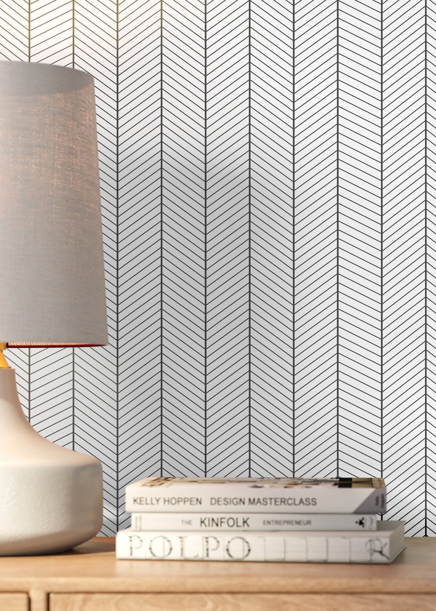 Modern Herringbone Pattern Wallpaper - B274 - WallTrend