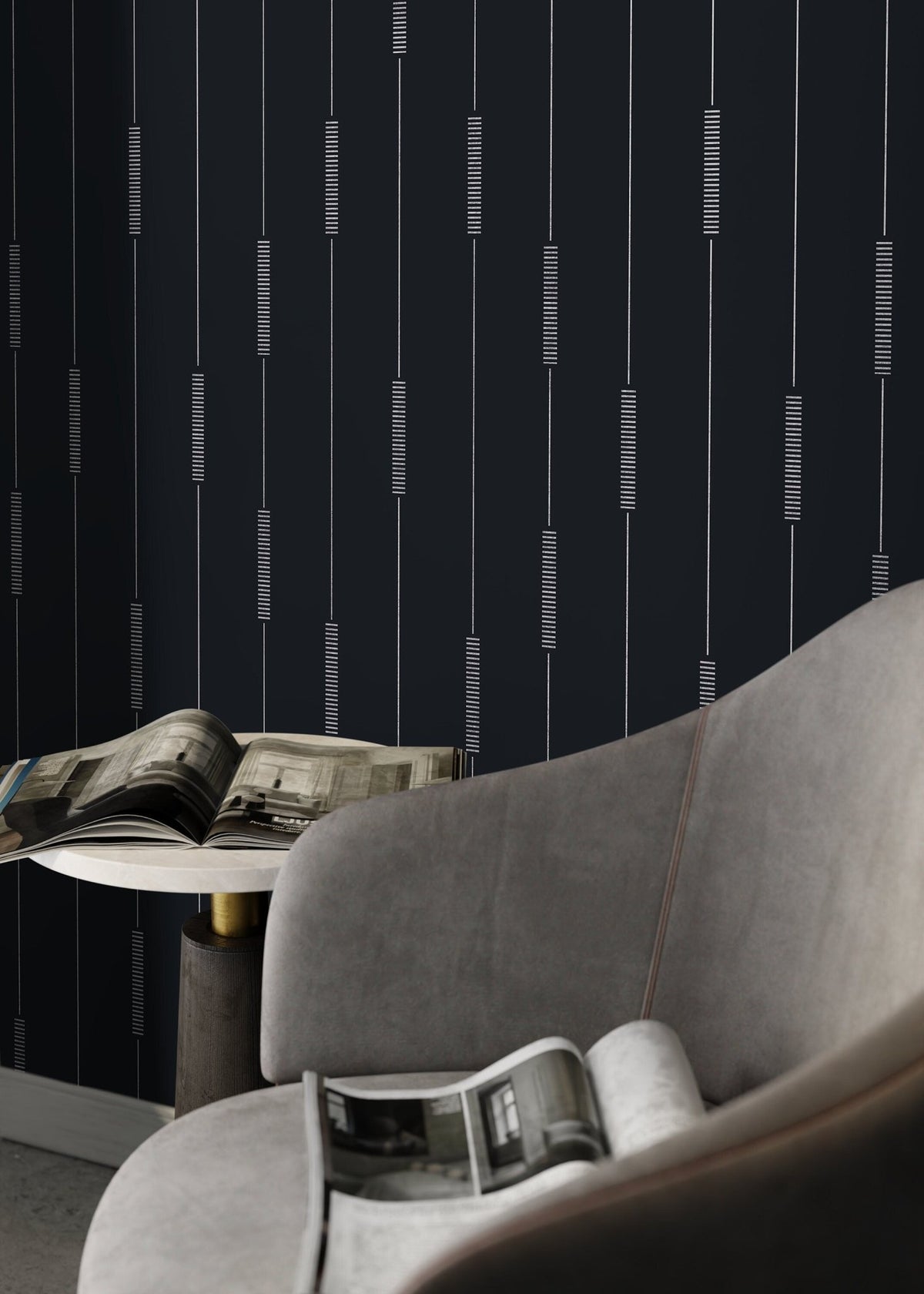 Modern Linear Strokes Wallpaper - C893 - WallTrend