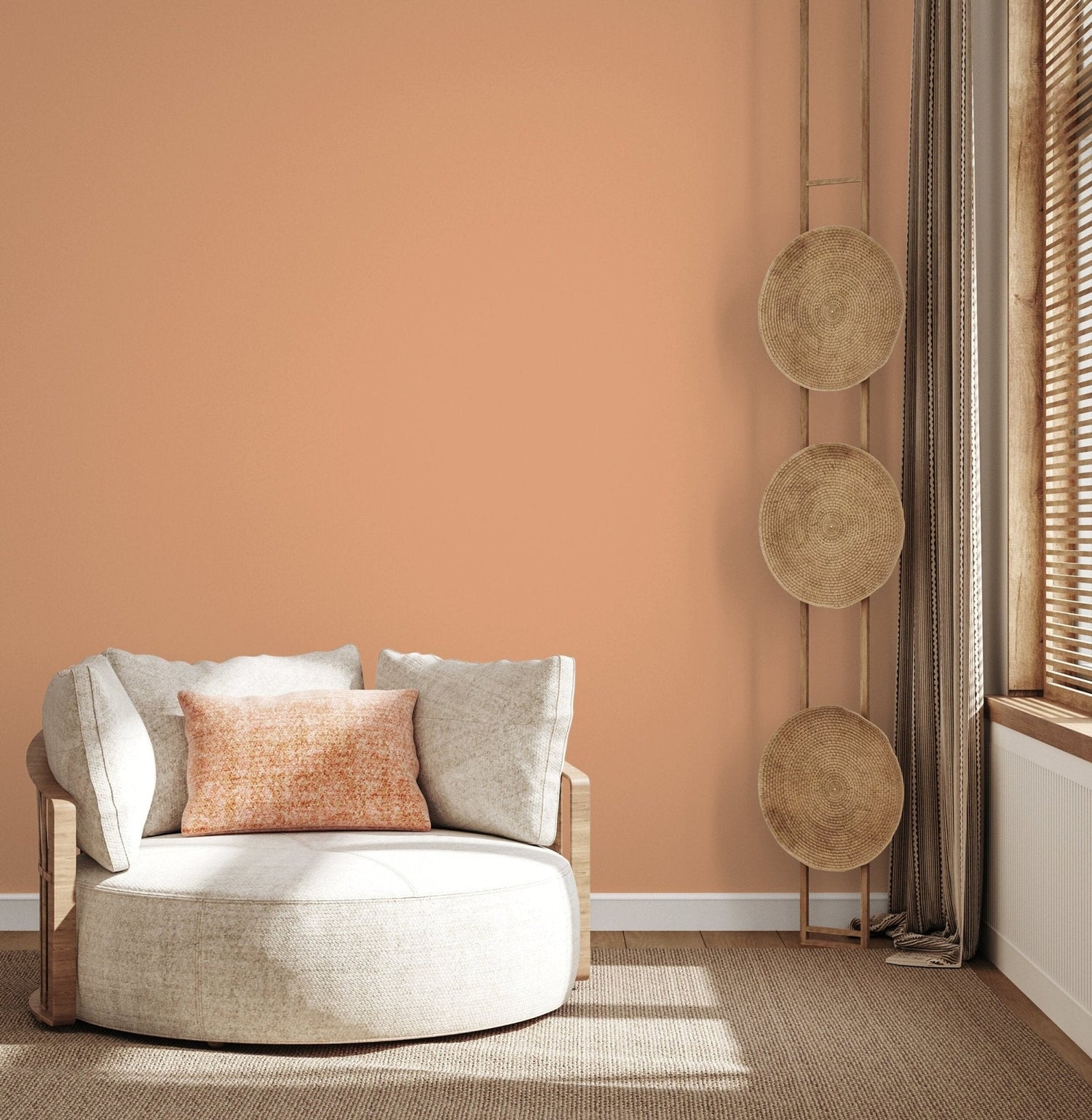Modern Peach Solid Color Wallpaper - D426 - WallTrend