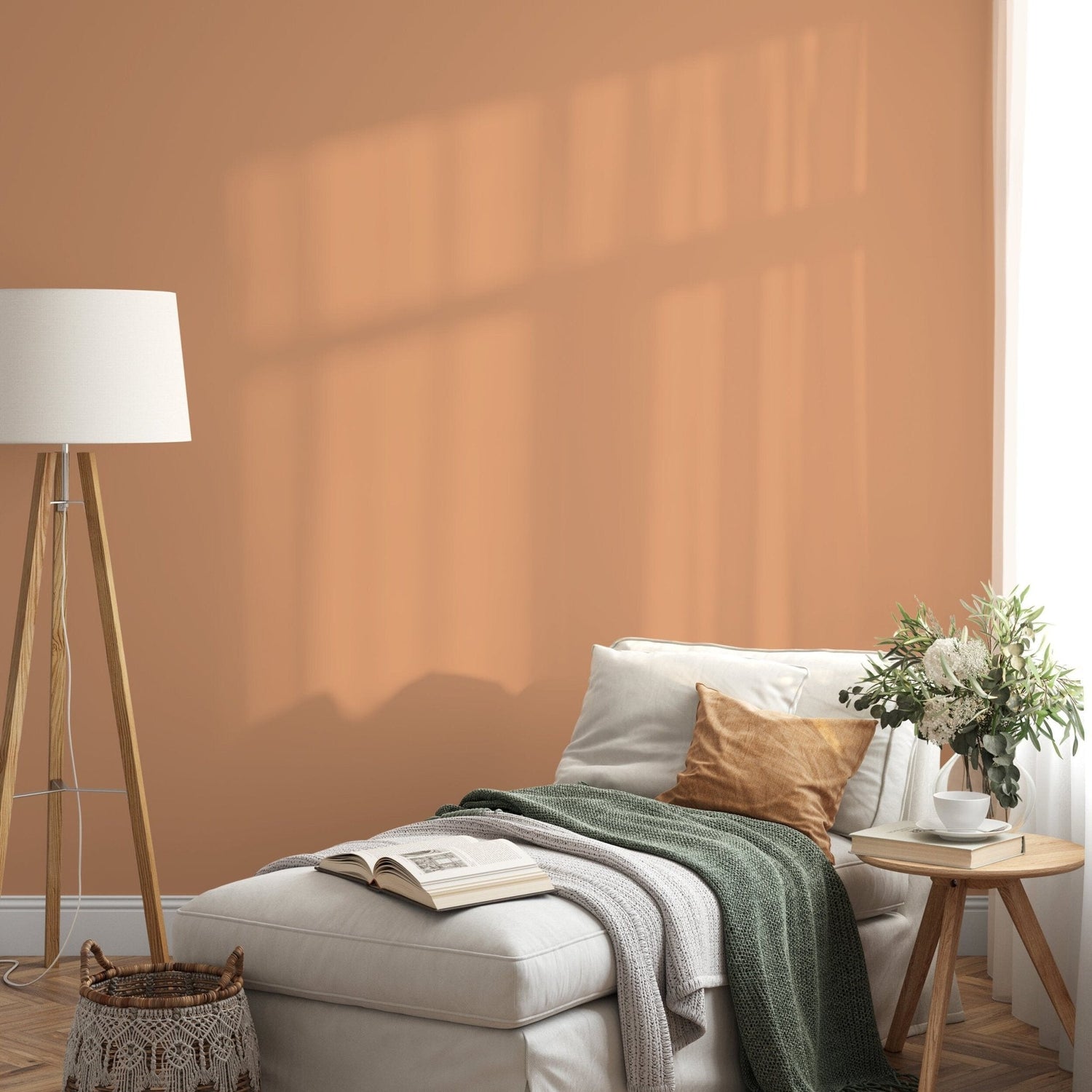 Modern Peach Solid Color Wallpaper - D426 - WallTrend