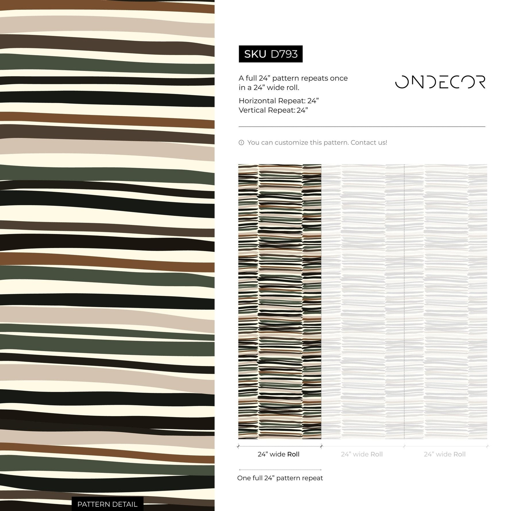 Modern Striped Wallpaper Abstract Wallpaper Peel and Stick and Traditional Wallpaper - D793 - WallTrend