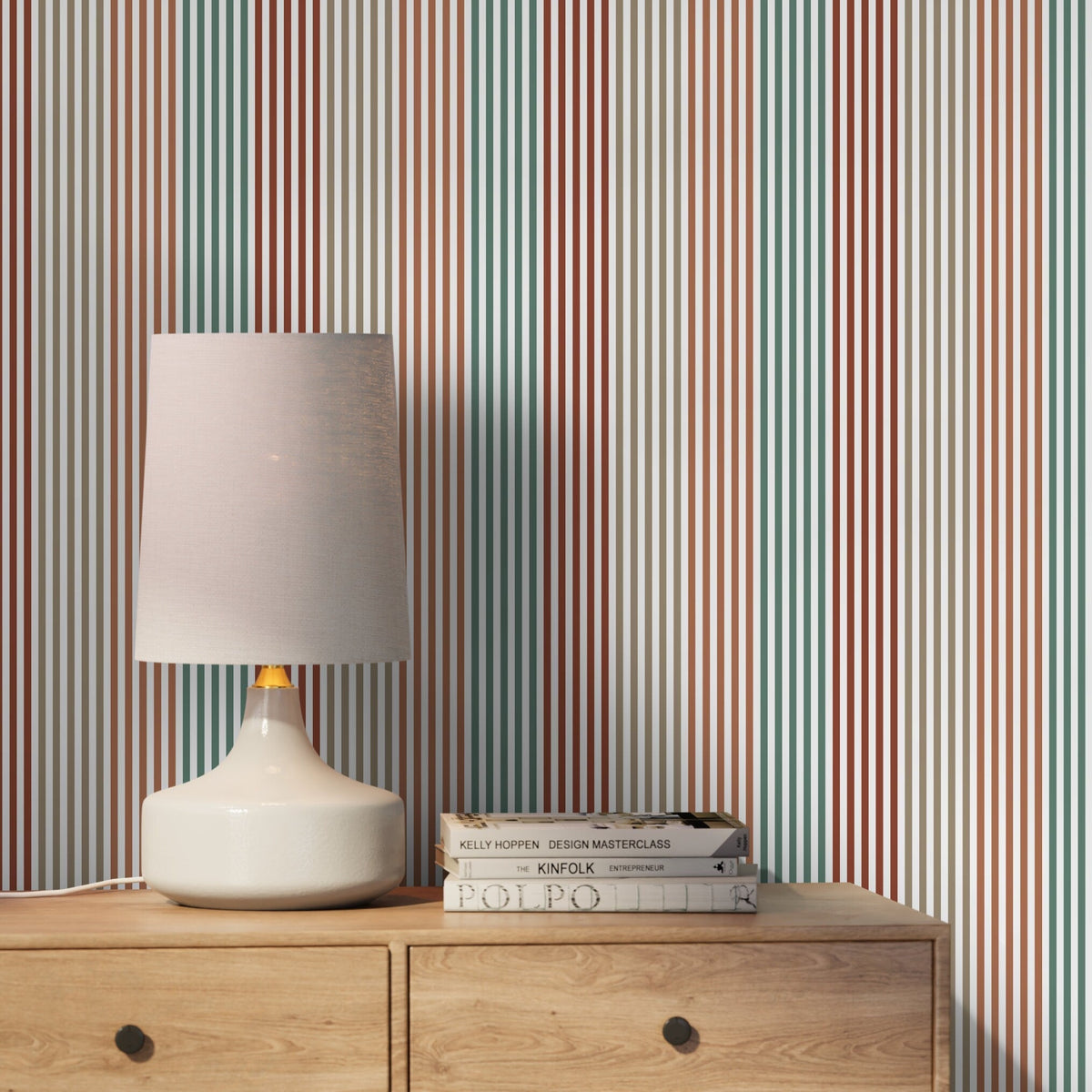 Modern Striped Wallpaper Geometric Wallpaper Peel and Stick and Traditional Wallpaper - D754 - WallTrend