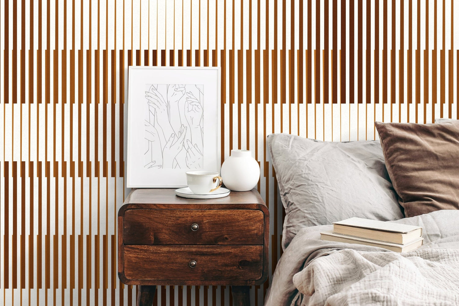Modern Vertical Stripe Wallpaper - C853 - WallTrend