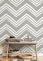 Modern Zigzag Pattern Wallpaper - C986 - WallTrend