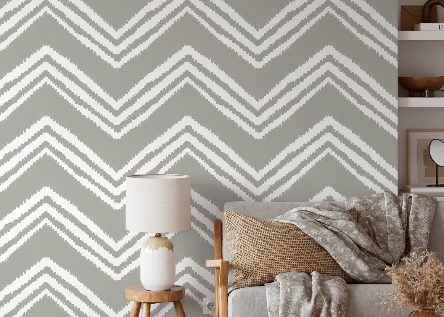 Modern Zigzag Pattern Wallpaper - C986 - WallTrend