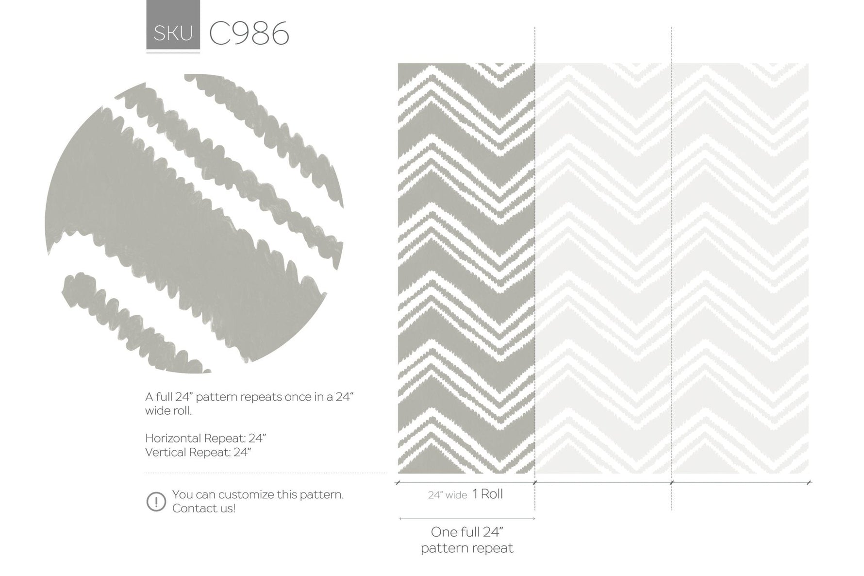Modern Zigzag Pattern Wallpaper - C986 - WallTrend