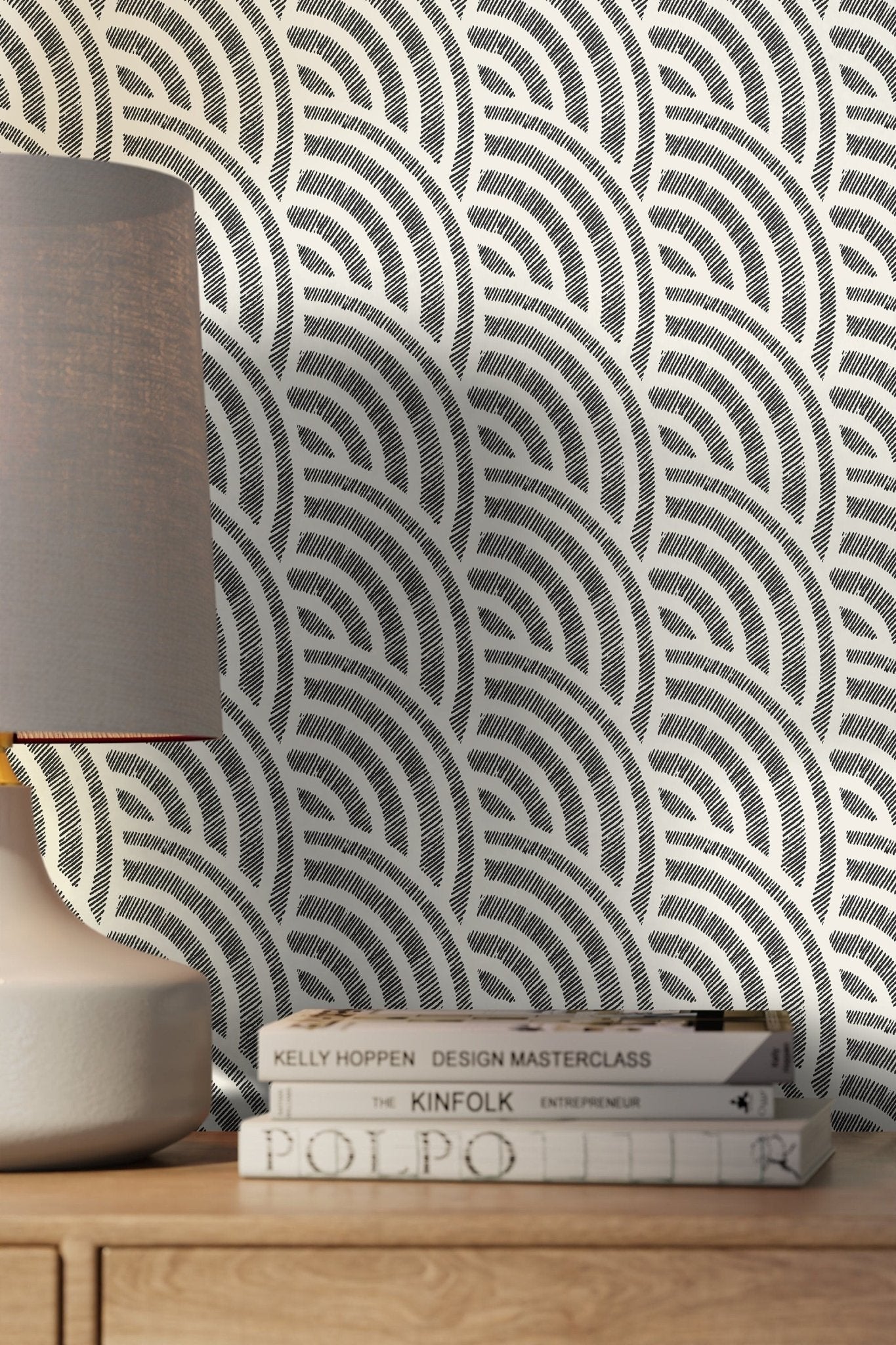 Monochromatic Line Pattern Wallpaper - C521 - WallTrend