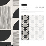 Monochrome Abstract Forms Wallpaper - C243 - WallTrend